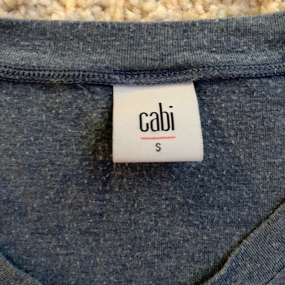 Cabi 3/4 sleeve casual top in dark teal blue - Picture 3 of 4